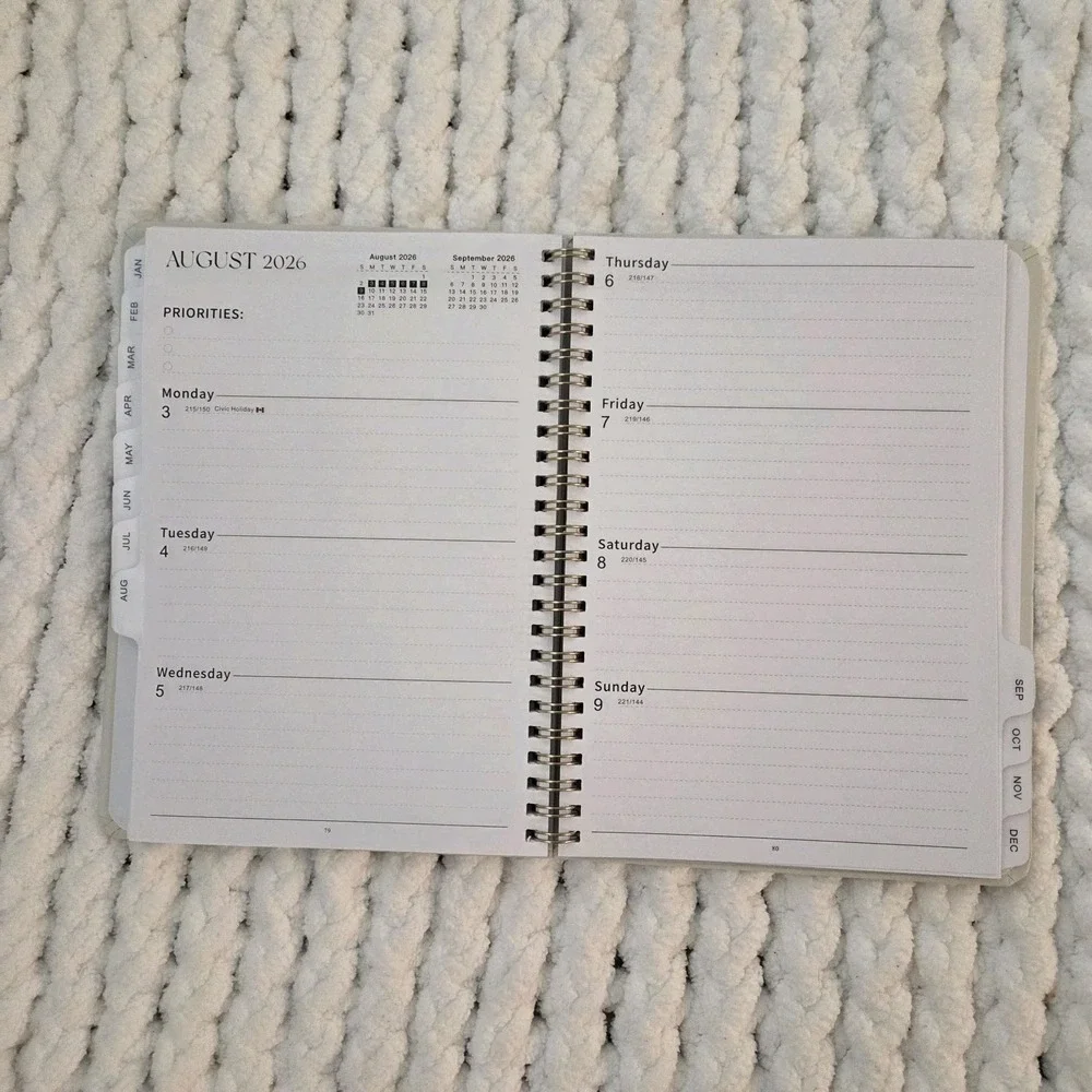 2026 Planner, Weekly and Monthly Calendar Academic Planner Cream Color
